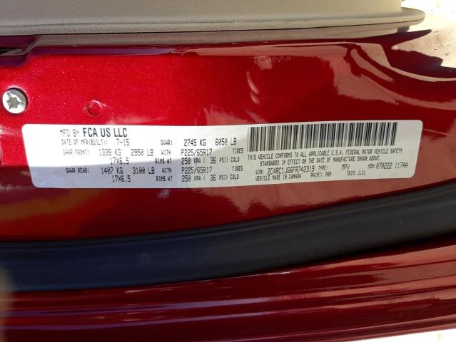 Photo 10 from auction – 2015 CHRYSLER TOWN & COU with VIN 2C4RC1JG6FR742319