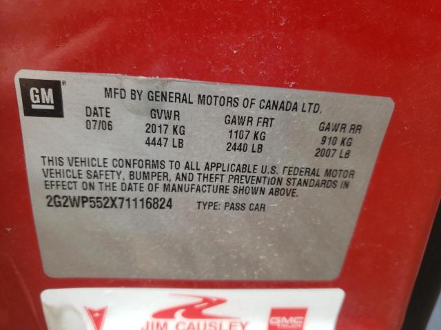 Photo 10 from auction – 2007 PONTIAC GRAND PRIX with VIN 2G2WP552X71116824