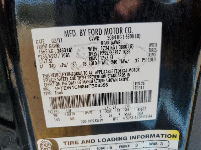 Photo 10 from auction – 2011 FORD F150 SUPER with VIN 1FTEW1CM8BFB04356