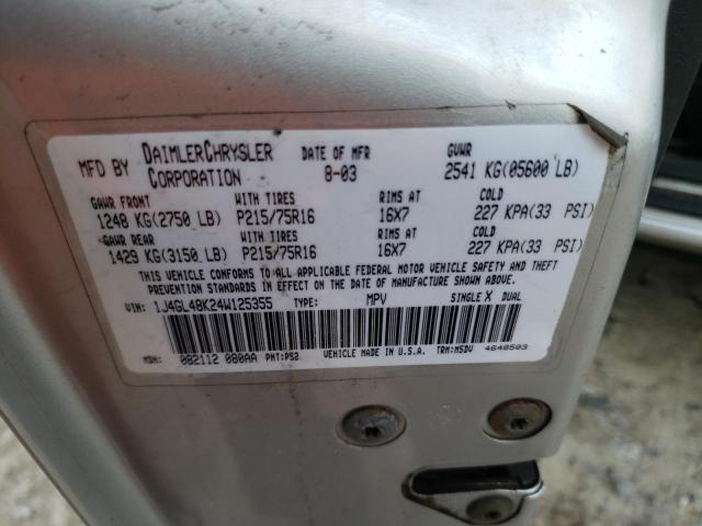 Photo 10 from auction – 2004 JEEP LIBERTY with VIN 1J4GL48K24W125355