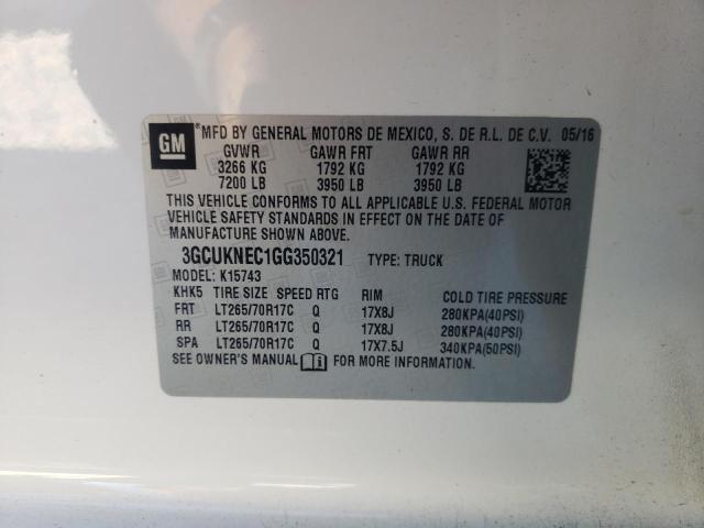 Photo 10 from auction – 2016 CHEVROLET SILVERADO with VIN 3GCUKNEC1GG350321