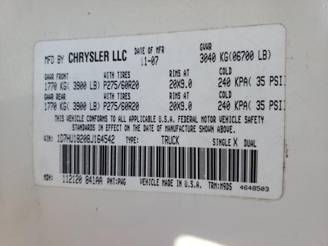 Photo 10 from auction – 2008 DODGE RAM 1500 S with VIN 1D7HU18208J164542
