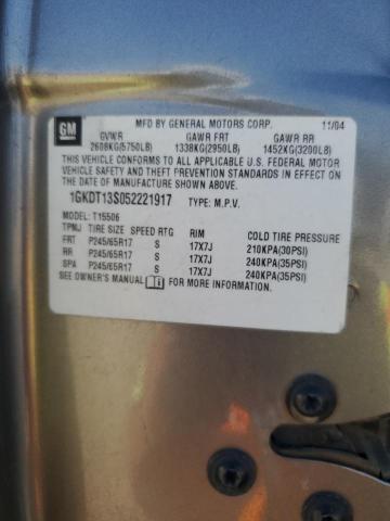 Photo 10 from auction – 2005 GMC ENVOY with VIN 1GKDT13S052221917