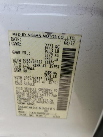 Photo 10 from auction – 2012 NISSAN PATHFINDER with VIN 5N1AR1NB5CC636485