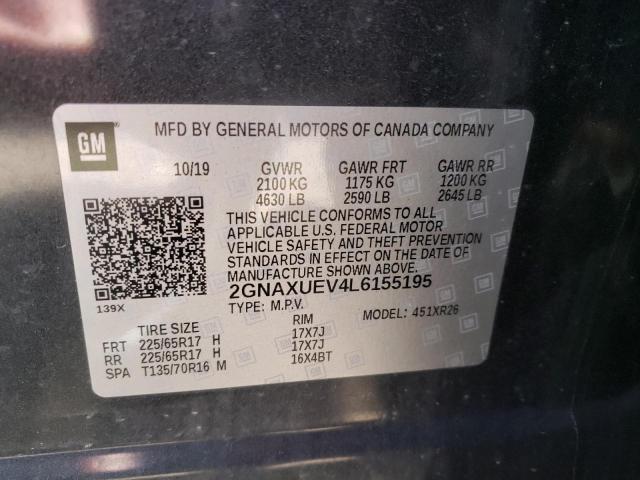 Photo 10 from auction – 2020 CHEVROLET EQUINOX LT with VIN 2GNAXUEV4L6155195
