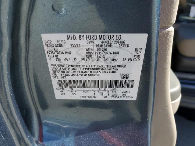 Photo 10 from auction – 2011 FORD ESCAPE XLT with VIN 1FMCU0D71BKA60820