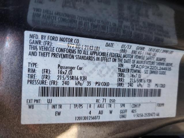 Photo 10 from auction – 2013 FORD FOCUS SE with VIN 1FADP3K22DL244935