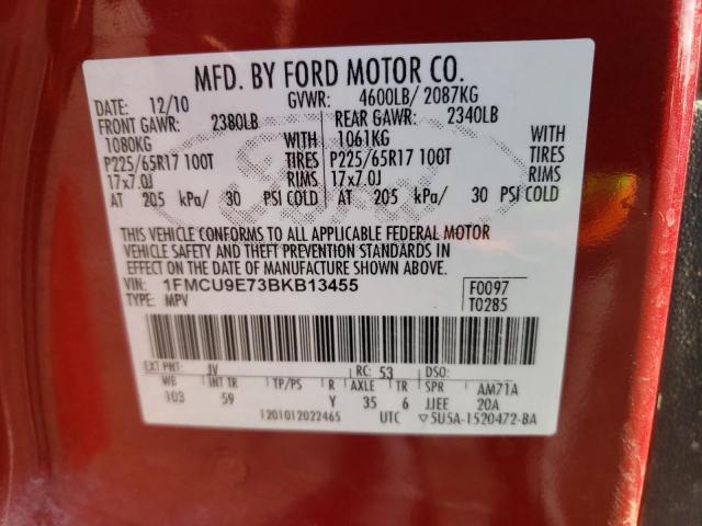 Photo 10 from auction – 2011 FORD ESCAPE LIM with VIN 1FMCU9E73BKB13455