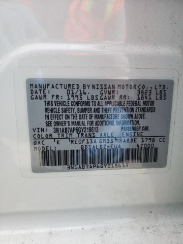 Photo 10 from auction – 2016 NISSAN SENTRA S with VIN 3N1AB7AP6GY218613