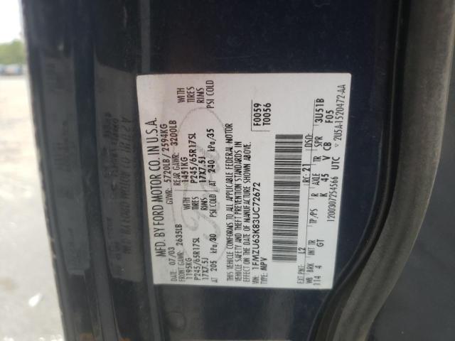 Photo 10 from auction – 2003 FORD EXPLORER X with VIN 1FMZU63K83UC72672