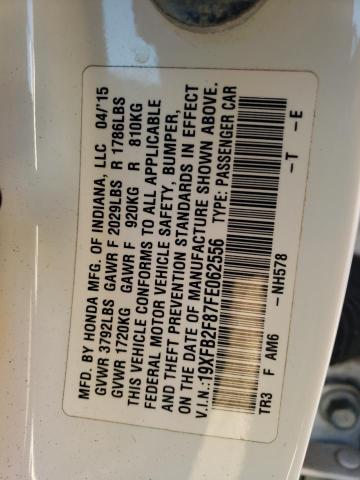 Photo 10 from auction – 2015 HONDA CIVIC EX with VIN 19XFB2F87FE062556