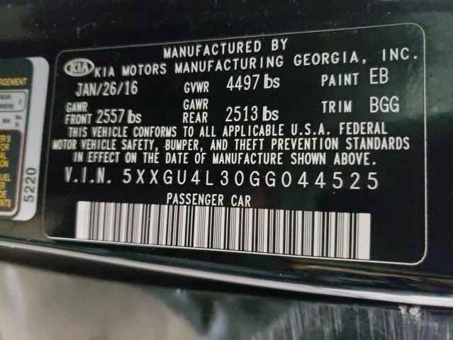 Photo 10 from auction – 2016 KIA OPTIMA EX with VIN 5XXGU4L30GG044525