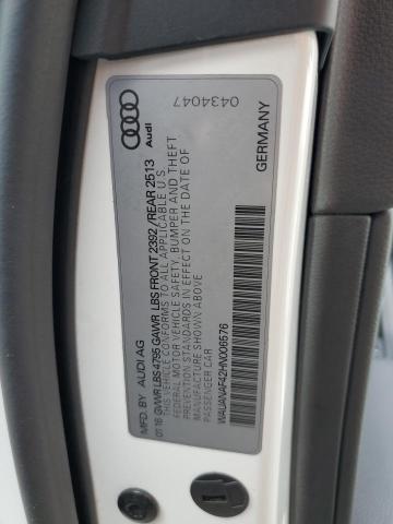 Photo 10 from auction – 2017 AUDI A4 PREMIUM with VIN WAUANAF42HN006576