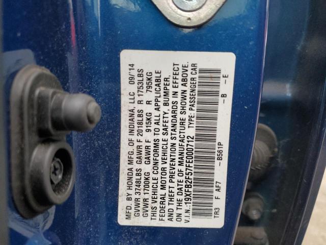 Photo 10 from auction – 2015 HONDA CIVIC LX with VIN 19XFB2F57FE000712