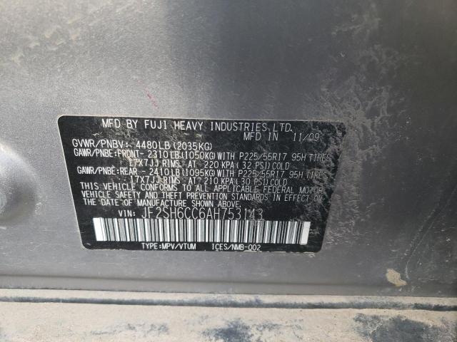 Photo 10 from auction – 2010 SUBARU FORESTER 2 with VIN JF2SH6CC6AH753143