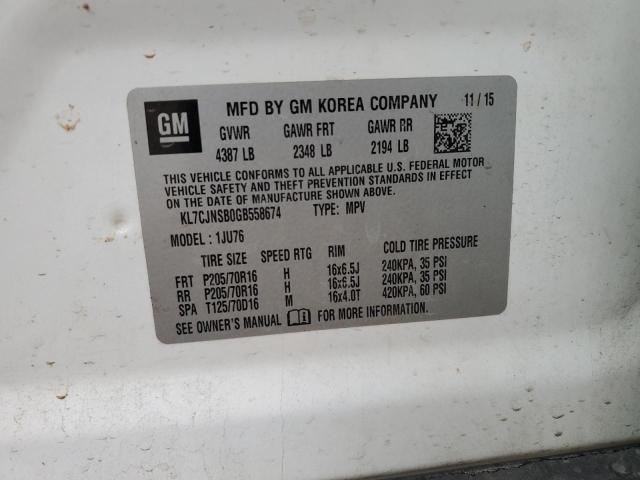 Photo 10 from auction – 2016 CHEVROLET TRAX LS with VIN KL7CJNSB0GB558674