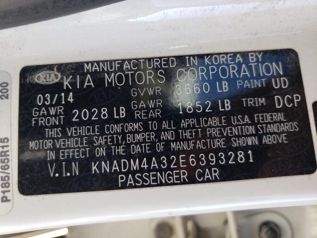 Zdjęcie 10 z aukcji – 2014 KIA RIO LX z VIN KNADM4A32E6393281