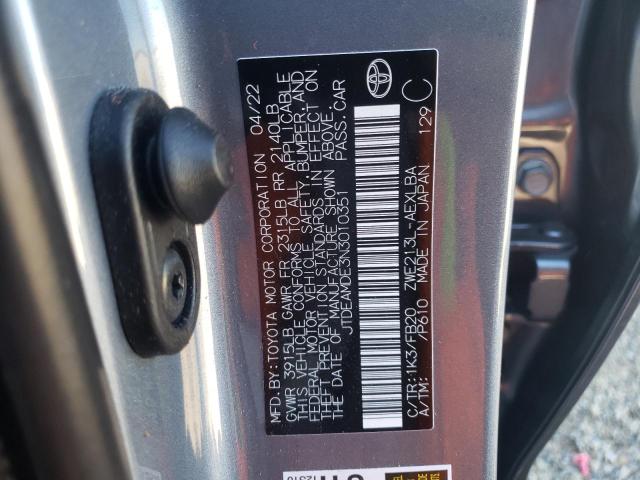 Photo 10 from auction – 2022 TOYOTA COROLLA LE with VIN JTDEAMDE3N3010351