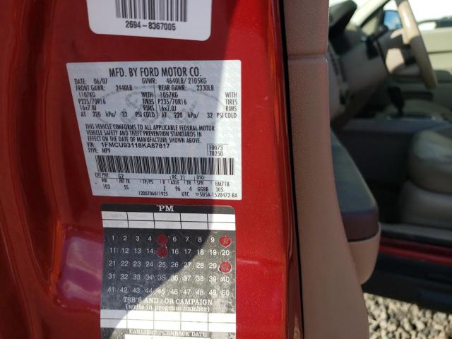Photo 10 from auction – 2008 FORD ESCAPE XLT with VIN 1FMCU93118KA87817