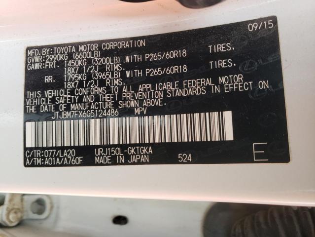Photo 10 from auction – 2016 LEXUS GX 460 with VIN JTJBM7FX6G5124486