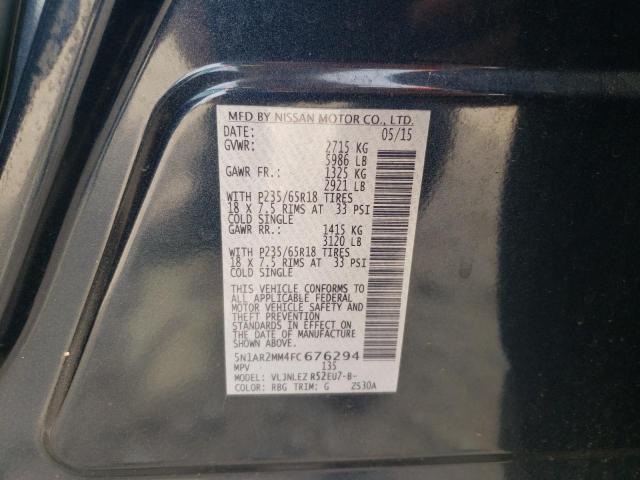 Photo 10 from auction – 2015 NISSAN PATHFINDER with VIN 5N1AR2MM4FC676294