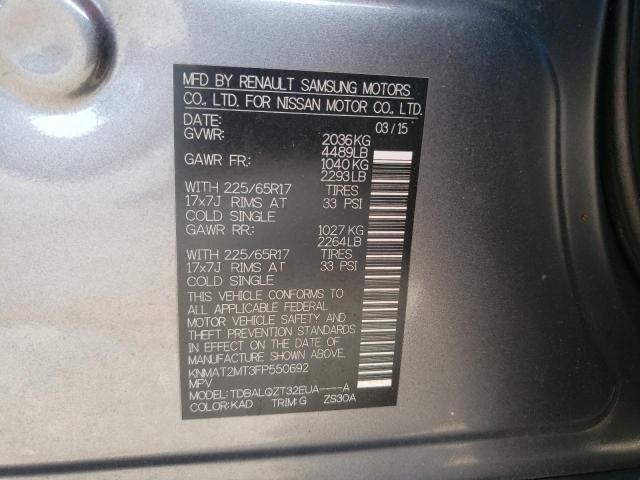 Photo 10 from auction – 2015 NISSAN ROGUE S with VIN KNMAT2MT3FP550692