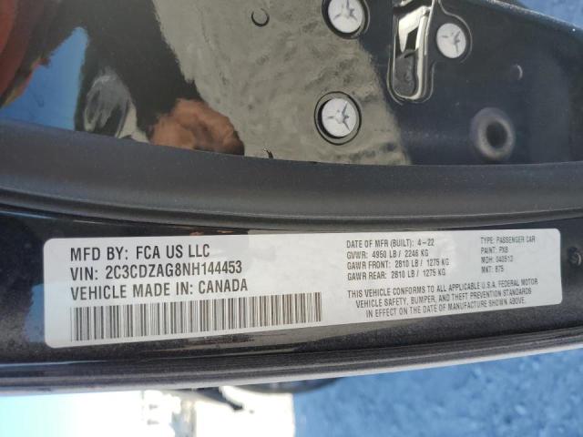 Photo 10 from auction – 2022 DODGE CHALLENGER with VIN 2C3CDZAG8NH144453