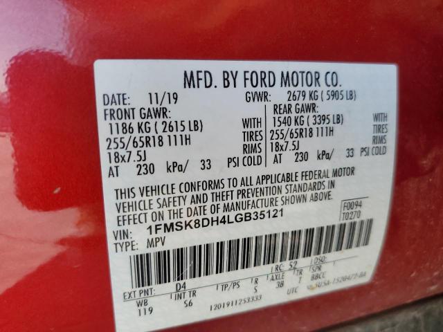 Photo 10 from auction – 2020 FORD EXPLORER X with VIN 1FMSK8DH4LGB35121