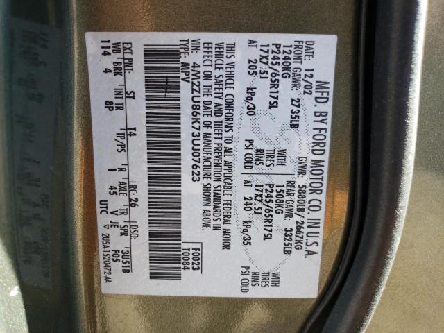 Photo 10 from auction – 2003 MERCURY MOUNTAINEE with VIN 4M2ZU86K73UJ07623