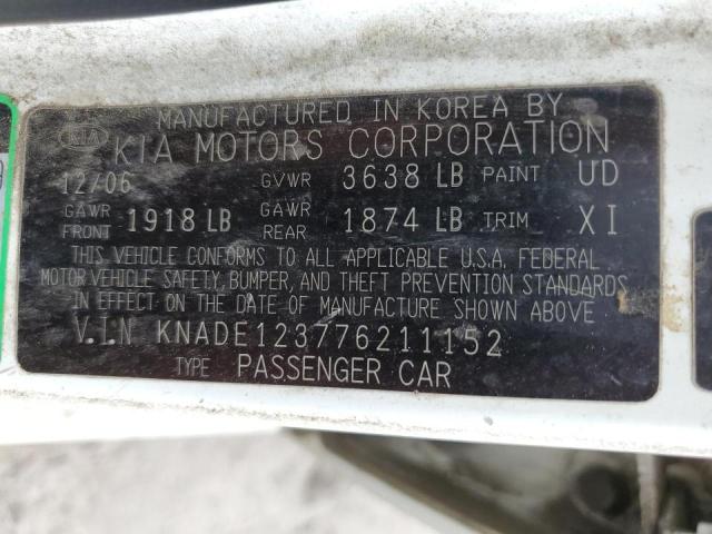 Photo 10 from auction – 2007 KIA RIO BASE with VIN KNADE123776211152
