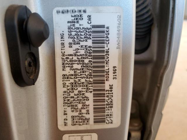 Photo 10 from auction – 2002 TOYOTA CAMRY with VIN 4T1BF30K22U018050