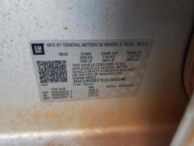 Photo 10 from auction – 2018 CHEVROLET SILVERADO with VIN 3GCUKREC9JG502148