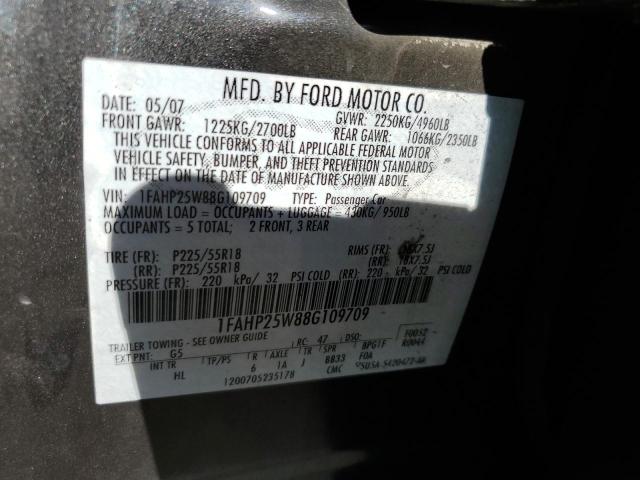 Photo 10 from auction – 2008 FORD TAURUS LIM with VIN 1FAHP25W88G109709