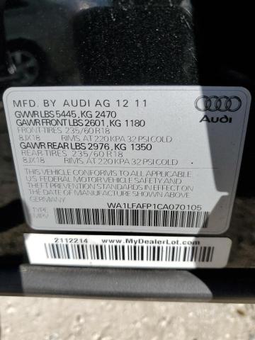 Photo 10 from auction – 2012 AUDI Q5 PREMIUM with VIN WA1LFAFP1CA070105