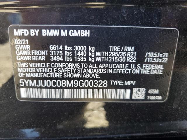 Photo 10 from auction – 2021 BMW X5 M with VIN 5YMJU0C08M9G00328