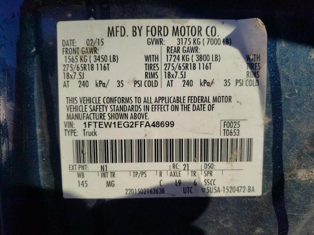 Photo 10 from auction – 2015 FORD F150 SUPER with VIN 1FTEW1EG2FFA48699