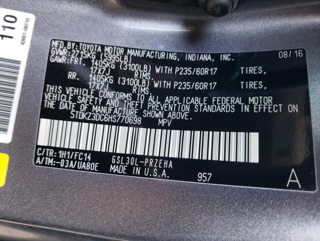 Photo 10 from auction – 2017 TOYOTA SIENNA LE with VIN 5TDKZ3DC6HS770698