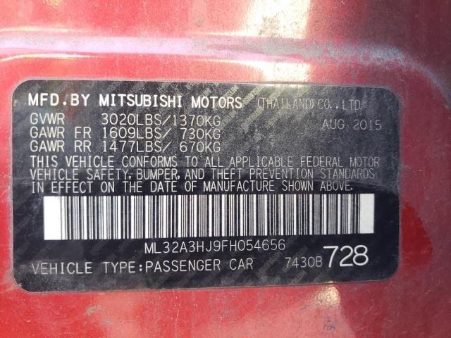 Photo 10 from auction – 2015 MITSUBISHI MIRAGE DE with VIN ML32A3HJ9FH054656