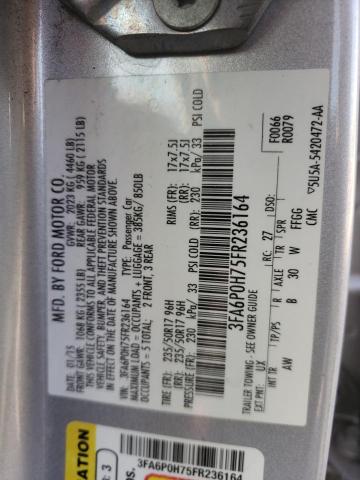 Photo 10 from auction – 2015 FORD FUSION SE with VIN 3FA6P0H75FR236164