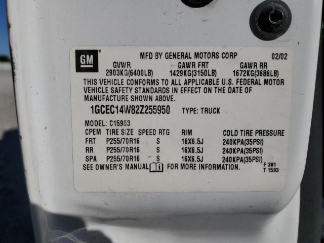 Photo 10 from auction – 2002 CHEVROLET SILVERADO with VIN 1GCEC14W82Z255950