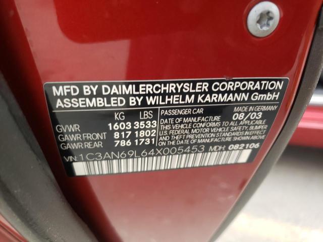 Photo 10 from auction – 2004 CHRYSLER CROSSFIRE with VIN 1C3AN69L64X005453