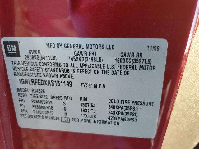 Photo 10 from auction – 2009 CHEVROLET TRAVERSE with VIN 1GNLRFEDXAS151149