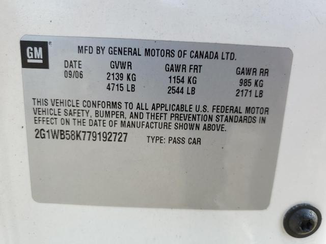 Photo 10 from auction – 2007 CHEVROLET IMPALA LS with VIN 2G1WB58K779192727