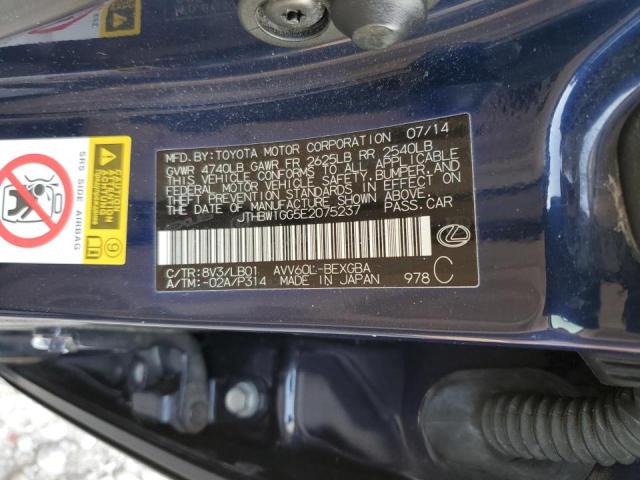 Photo 10 from auction – 2014 LEXUS ES 300H with VIN JTHBW1GG5E2075237
