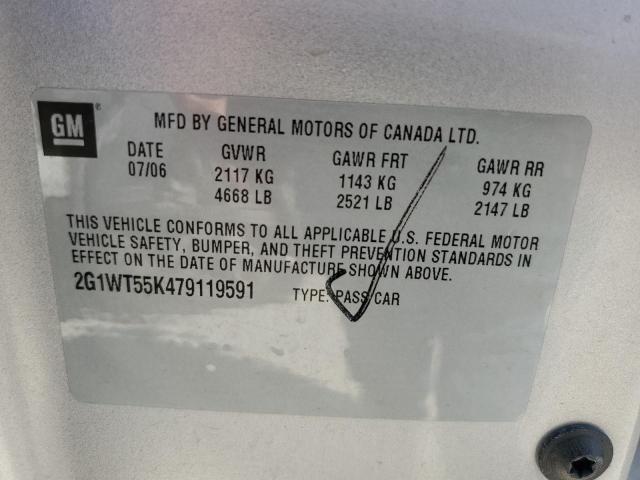 Photo 10 from auction – 2007 CHEVROLET IMPALA LT with VIN 2G1WT55K479119591