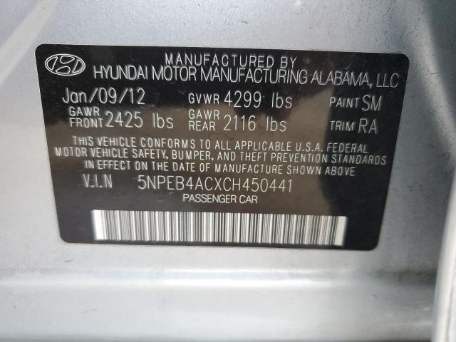 Photo 10 from auction – 2012 HYUNDAI SONATA GLS with VIN 5NPEB4ACXCH450441
