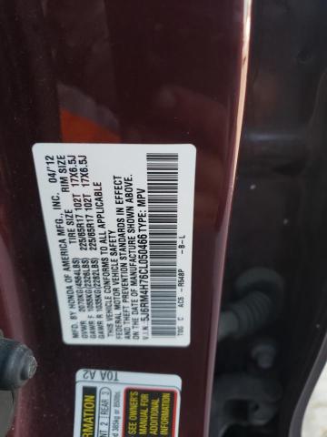 Photo 10 from auction – 2012 HONDA CR-V EXL with VIN 5J6RM4H76CL050466