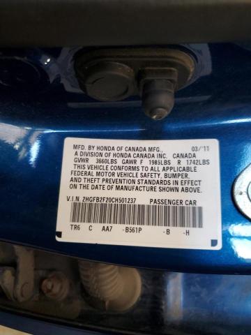 Photo 10 from auction – 2012 HONDA CIVIC DX with VIN 2HGFB2F20CH501237