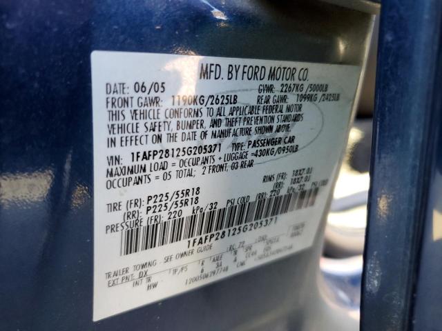Photo 10 from auction – 2005 FORD FIVE HUNDR with VIN 1FAFP28125G205371