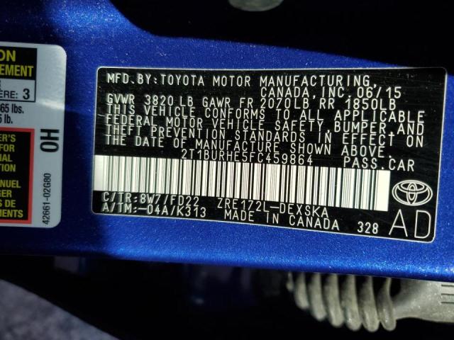 Photo 10 from auction – 2015 TOYOTA COROLLA L with VIN 2T1BURHE5FC459864